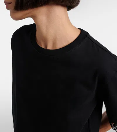 Alexander Mcqueen Cotton Lace T-shirt In Black