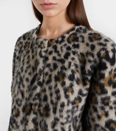 Nili Lotan Beyton Cashmere And Silk Cardigan In Animal Print
