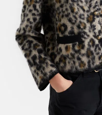 Nili Lotan Beyton Cashmere And Silk Cardigan In Animal Print