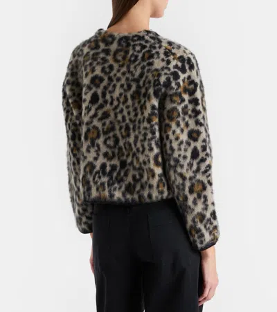 Nili Lotan Beyton Cashmere And Silk Cardigan In Animal Print