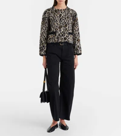 Nili Lotan Beyton Cashmere And Silk Cardigan In Animal Print