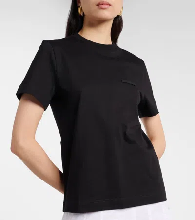 Jacquemus Logo Cotton Jersey T-shirt In Black