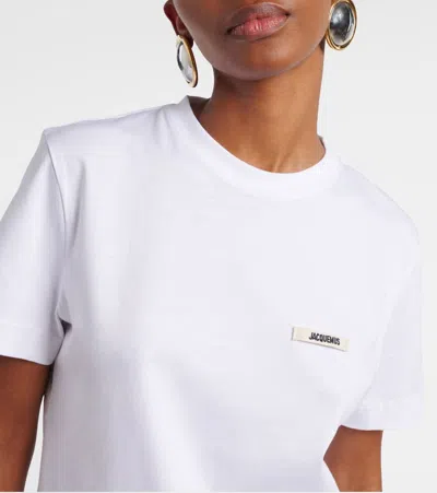 Jacquemus Logo Cotton Jersey T-shirt In White
