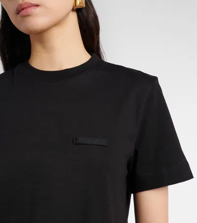 Jacquemus Logo Cotton Jersey T-shirt In Black
