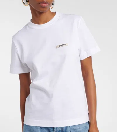 Jacquemus Logo Cotton Jersey T-shirt In White
