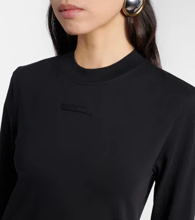 Jacquemus Logo Cotton Jersey T-shirt In Black