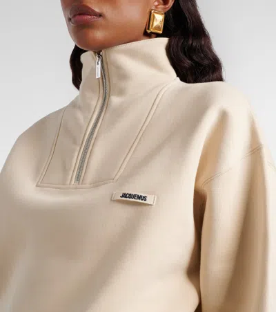 Jacquemus Logo Cotton Jersey Sweatshirt In Brown