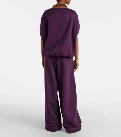 Dries Van Noten Cotton Jersey Sweatpants In Purple