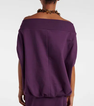 Dries Van Noten Cocoon Cotton Jersey Sweatshirt In Purple