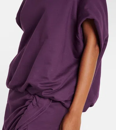 Dries Van Noten Cocoon Cotton Jersey Sweatshirt In Purple