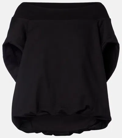 Dries Van Noten Cocoon Cotton Jersey Sweatshirt In Black