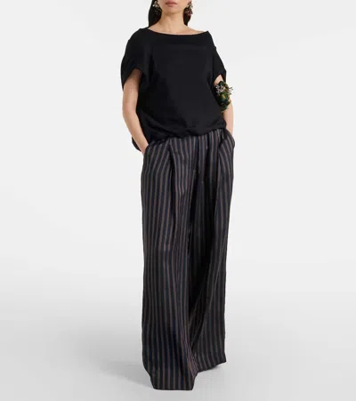 Dries Van Noten Cocoon Cotton Jersey Sweatshirt In Black