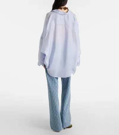 Dries Van Noten Printed Wide-leg Jeans In Blue