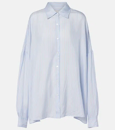 Dries Van Noten Striped Oversized Shirt In Blue