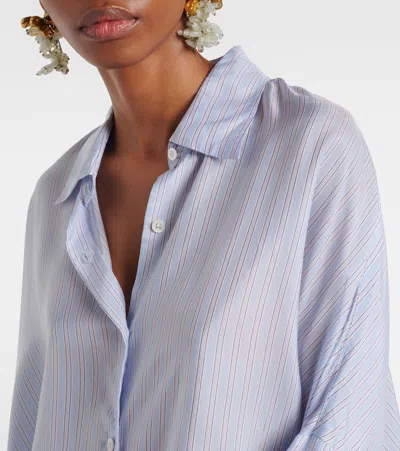 Dries Van Noten Striped Oversized Shirt In Blue