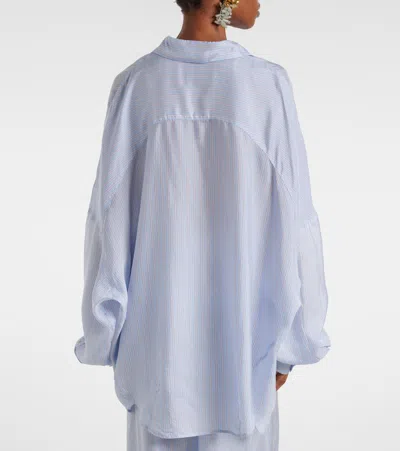 Dries Van Noten Striped Oversized Shirt In Blue