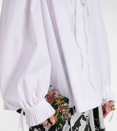 Dries Van Noten Ruffled Cotton Blouse In White