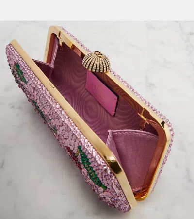 Valentino Garavani  Garavani Carry Secrets Minaudiere With Cherryfic Rhinestone Motif Woman In Pink