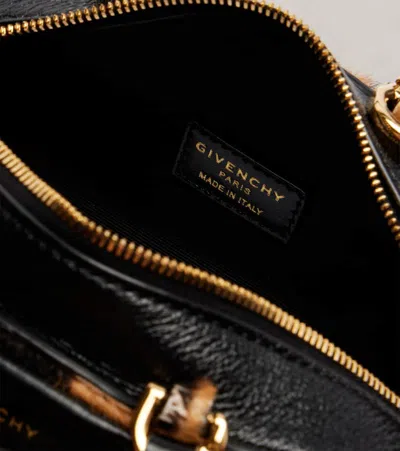 Givenchy Antigona East West Brown Mini Handbag With Animalier Print And Logo Lettering On The Front In Leathe In Animal Print