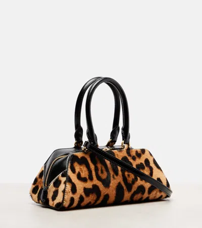 Givenchy Antigona East West Brown Mini Handbag With Animalier Print And Logo Lettering On The Front In Leathe In Animal Print