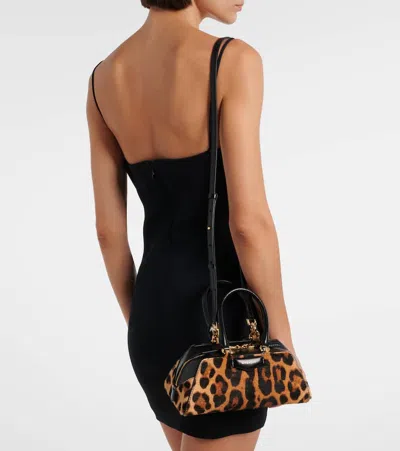 Givenchy Antigona East West Brown Mini Handbag With Animalier Print And Logo Lettering On The Front In Leathe In Animal Print