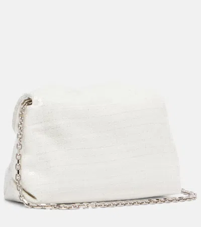 Roger Vivier Efflorescence Micro Sequined Clutch In White
