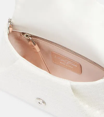 Roger Vivier Efflorescence Micro Sequined Clutch In White