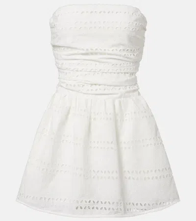 Faithfull Roja Broderie Anglaise Minidress In White