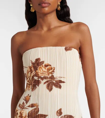 Magda Butrym Floral Ribbed-knit Maxi Dress In Gray