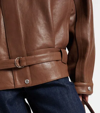 Magda Butrym Oversized Leather Jacket In Brown