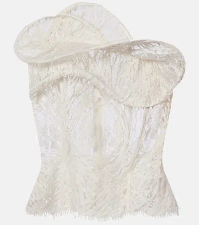 Magda Butrym Cotton-blend Lace Top In Neutral