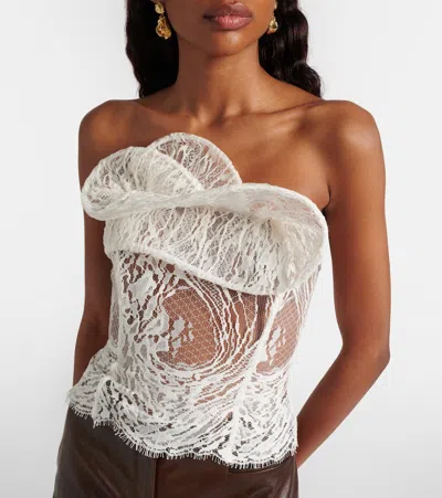 Magda Butrym Cotton-blend Lace Top In Neutral