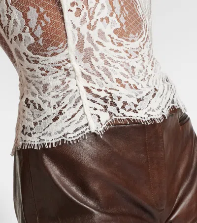 Magda Butrym Cotton-blend Lace Top In Neutral