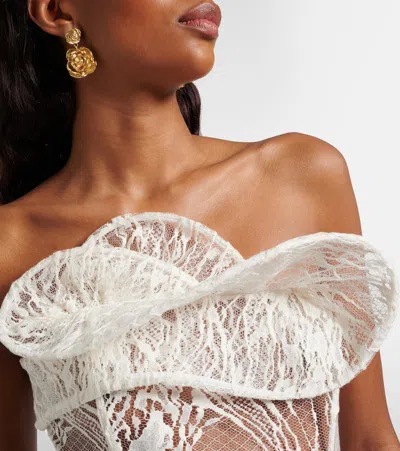 Magda Butrym Cotton-blend Lace Top In Neutral