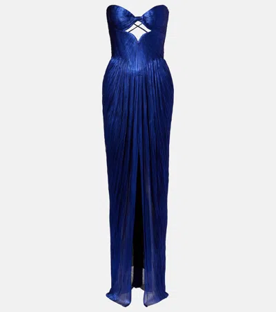 Maria Lucia Hohan Stephanie Silk Tulle Bustier Gown In Blue