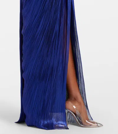 Maria Lucia Hohan Stephanie Silk Tulle Bustier Gown In Blue