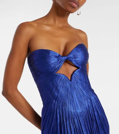 Maria Lucia Hohan Stephanie Silk Tulle Bustier Gown In Blue