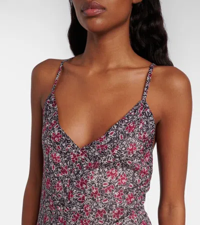 Isabel Marant Étoile Danielle Floral Cotton Voile Minidress In Brown