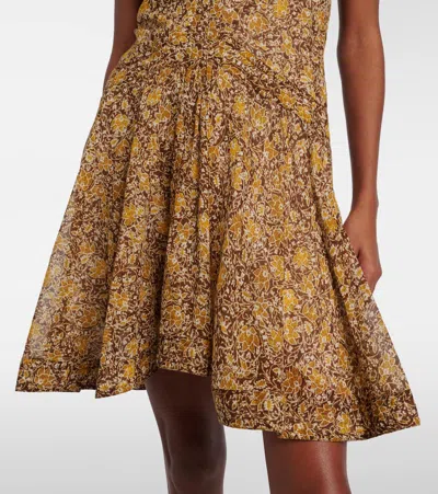 Isabel Marant Étoile Danielle Floral Cotton Voile Minidress In Brown