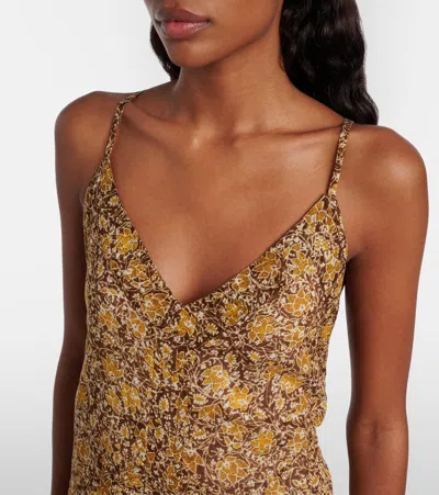 Isabel Marant Étoile Danielle Floral Cotton Voile Minidress In Brown