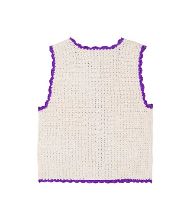 Bonpoint Laila Crochet Cotton Vest In White
