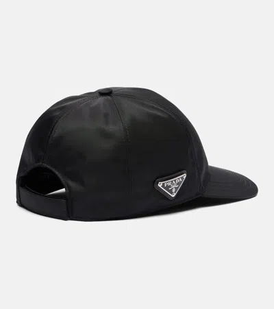 Prada Nylon Baseball Cap 6-panel Construction In Black