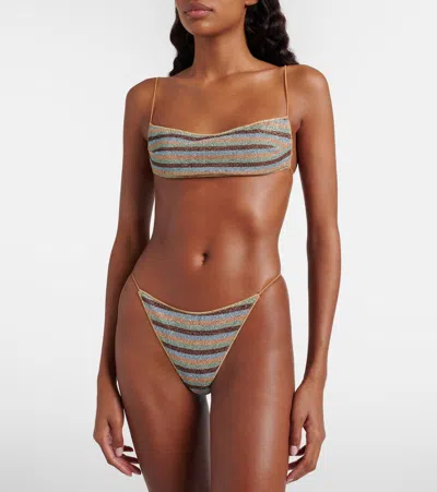 Oseree Oséree Lumière Striped Bikini In Multi