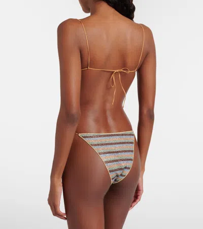 Oseree Oséree Lumière Striped Bikini In Multi