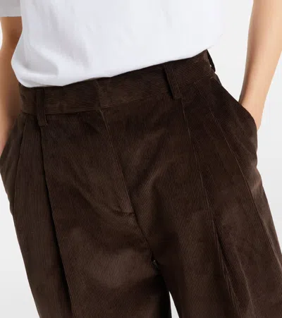 Totême Cotton Corduroy Wide-leg Pants In Brown