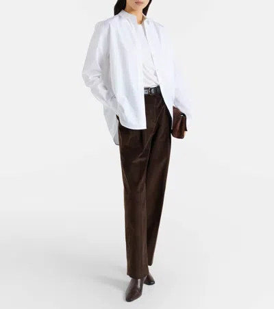 Totême Cotton Corduroy Wide-leg Pants In Brown