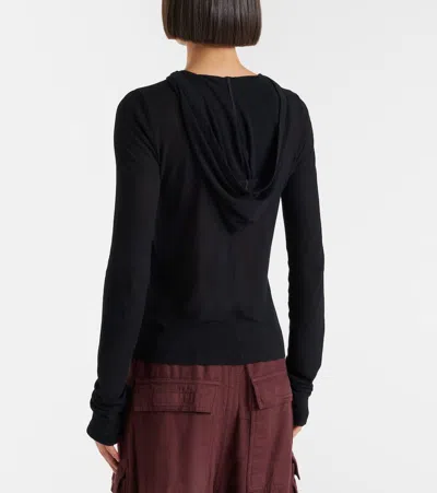 Rick Owens Hooded Top In Black