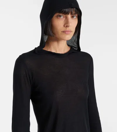 Rick Owens Hooded Top In Black