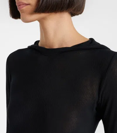 Rick Owens Hooded Top In Black