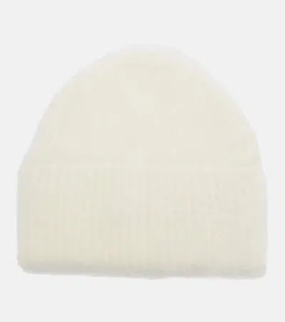 Totême Ribbed-knit Wool-blend Beanie In Neutral